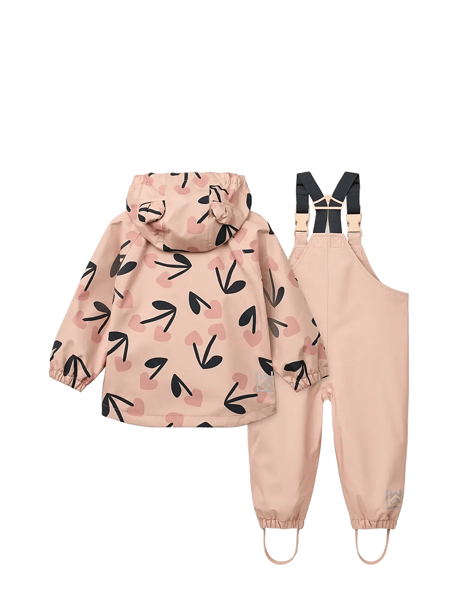 Liewood - Manu Rainwear Set - rain sets - mega cherry heart/ rosey mix - 2