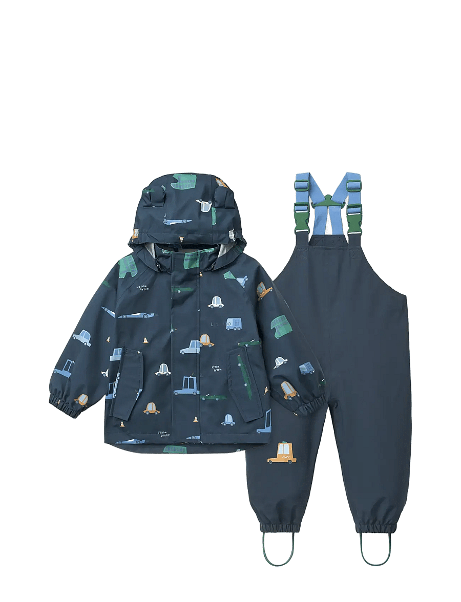 Liewood - Manu Rainwear Set - rain sets - cars / classic navy - 0