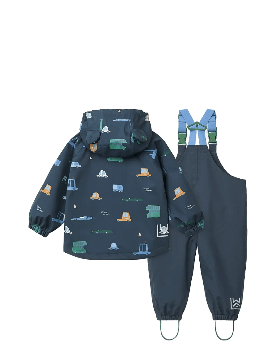 Liewood - Manu Rainwear Set - rain sets - cars / classic navy - 1