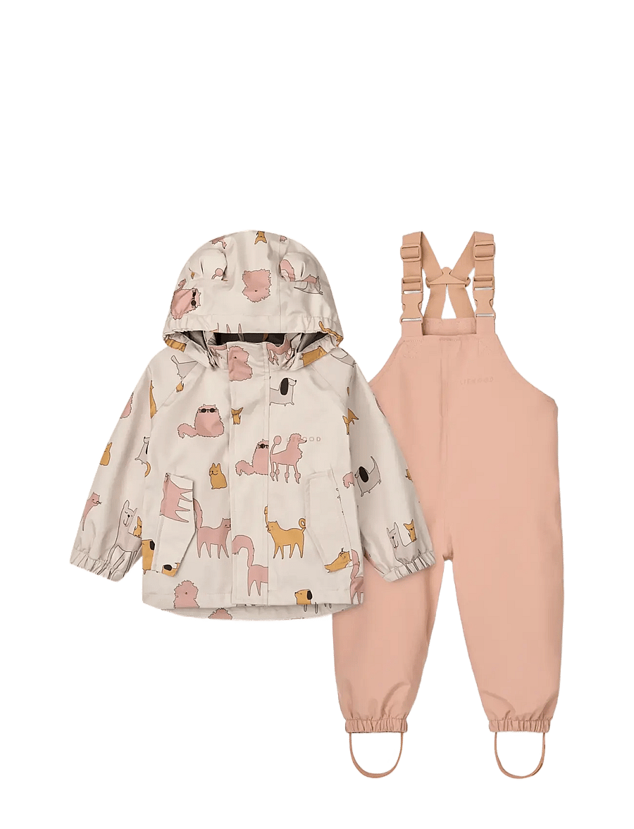 Liewood - Manu Rainwear Set - regnställ - cats and dogs / sandy - 0