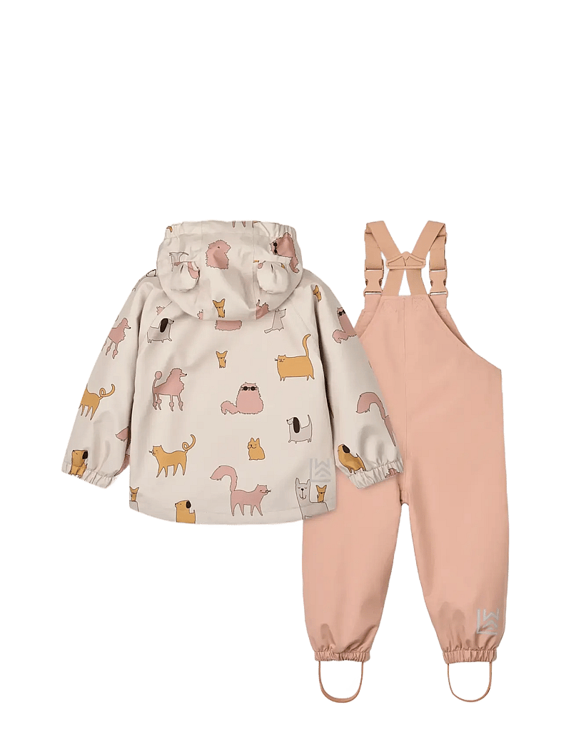 Liewood - Manu Rainwear Set - regensets - cats and dogs / sandy - 1