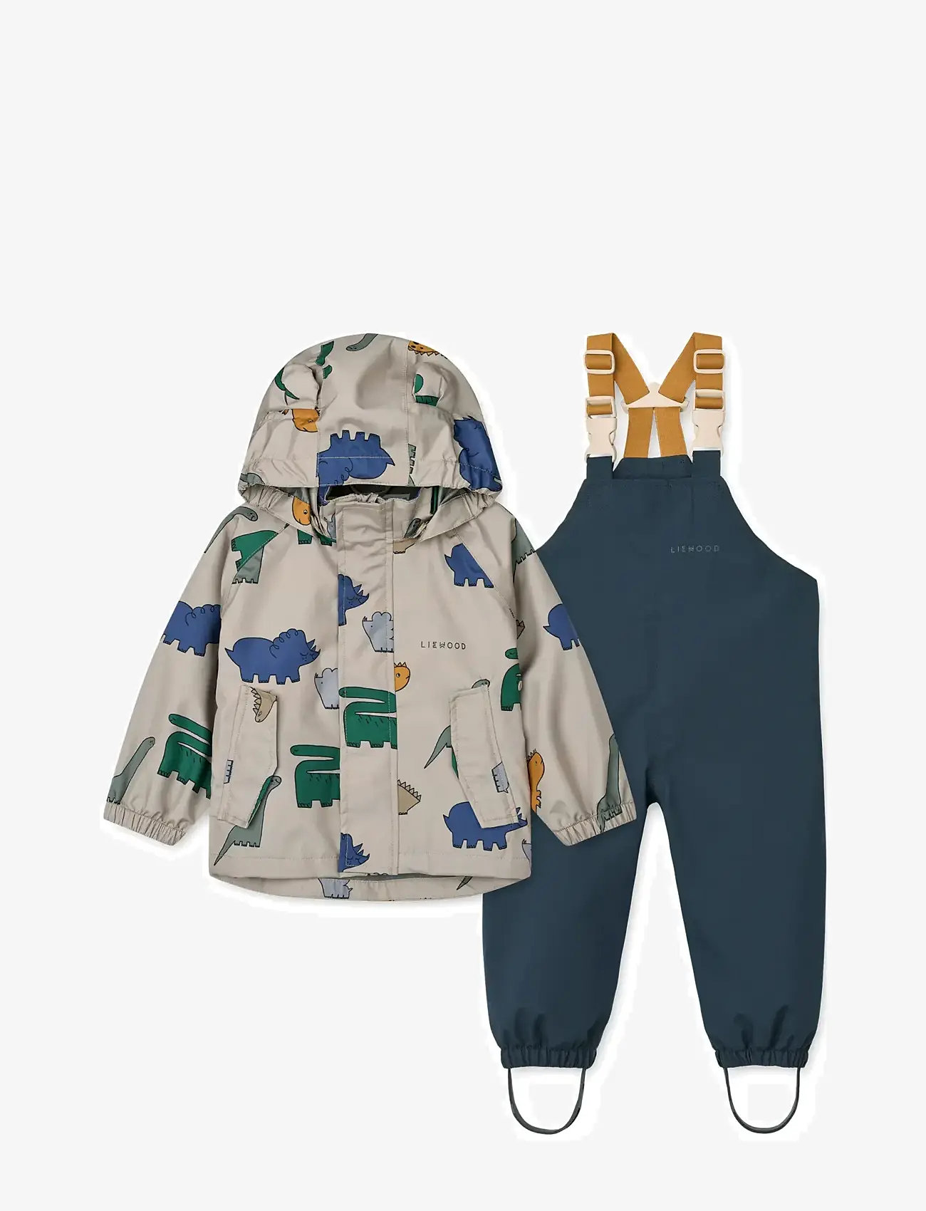 Liewood - Manu Rainwear Set - rain sets - dinosaurs / mist - 0