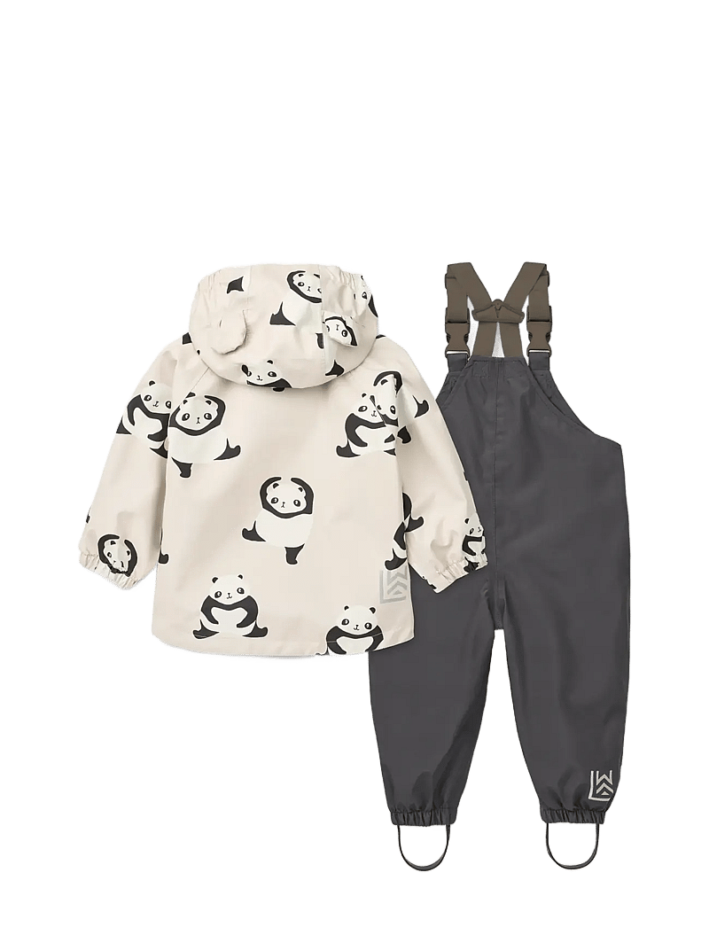 Liewood - Manu Rainwear Set - sadeasut - panda / sandy - 2