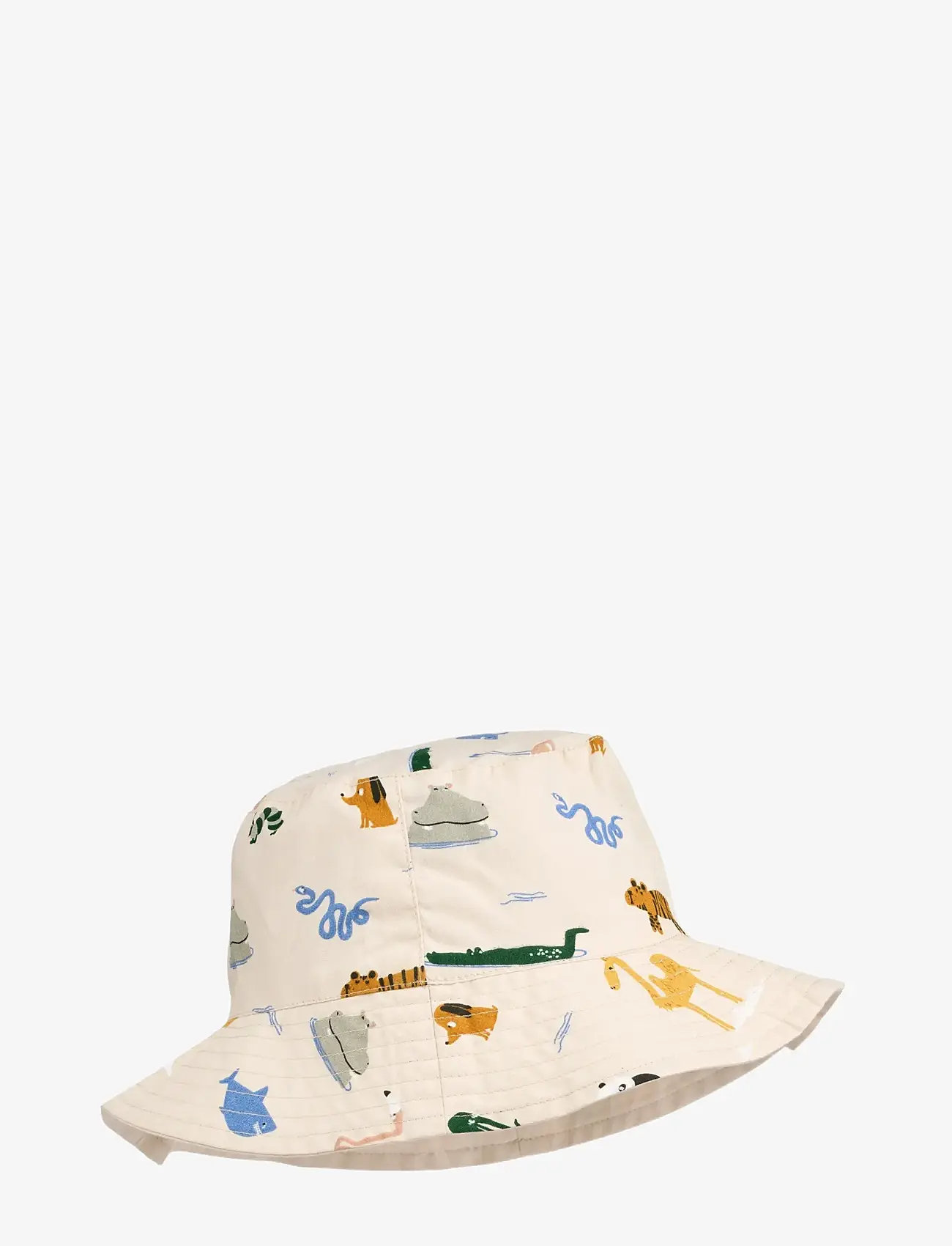 Liewood - Damon Reversible Bucket Hat - vintertilbehør - around the world / sandy - 0