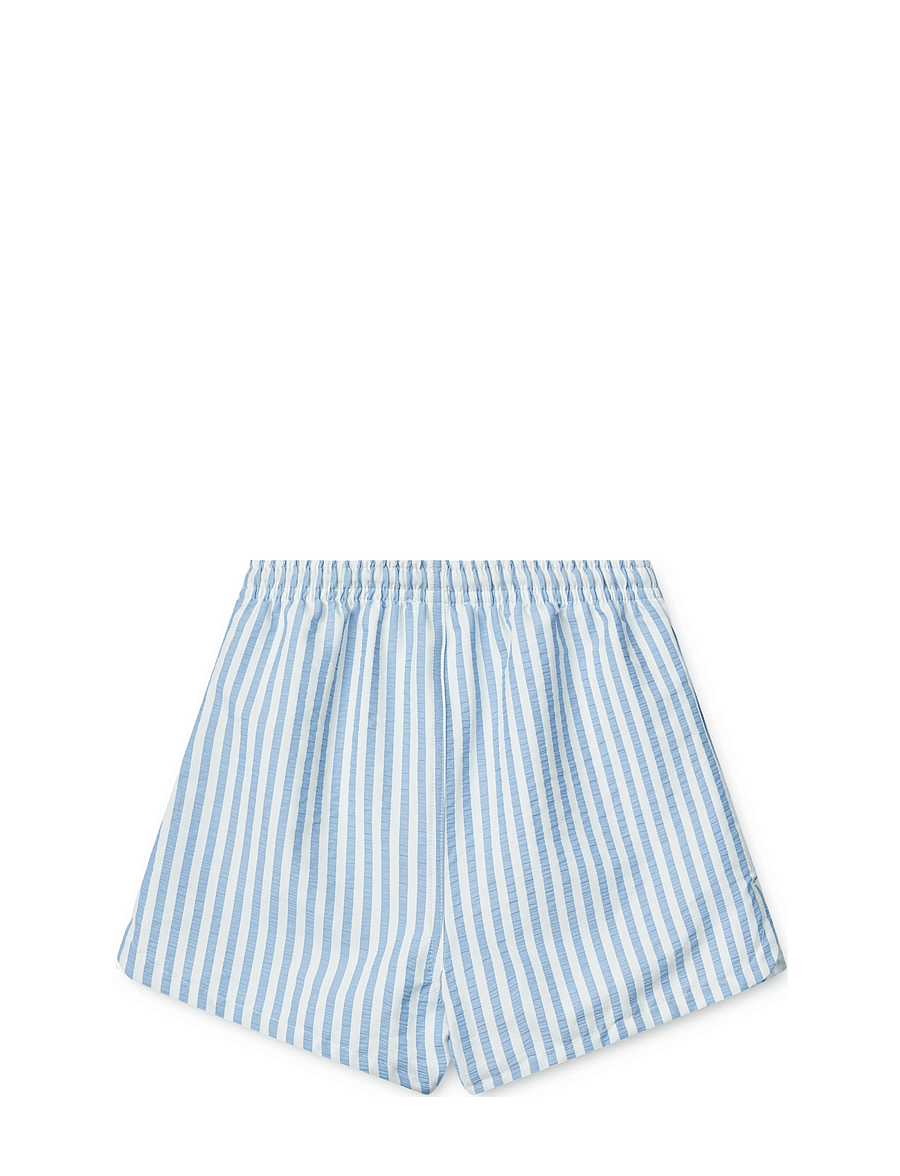 Liewood - Aiden Seersucker Board Shorts - badehosen - y/d stripe riverside / creme de la creme - 1