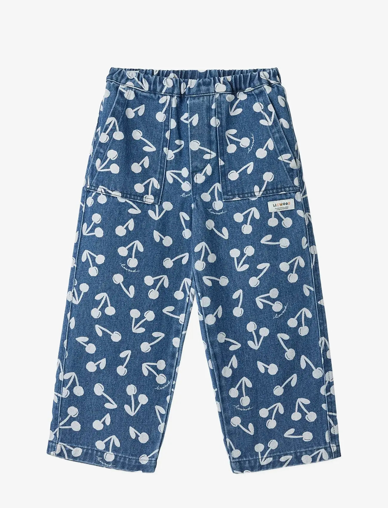 Liewood - Cesar Printed Denim Pants - cherry blossom / medium blue denim - 0