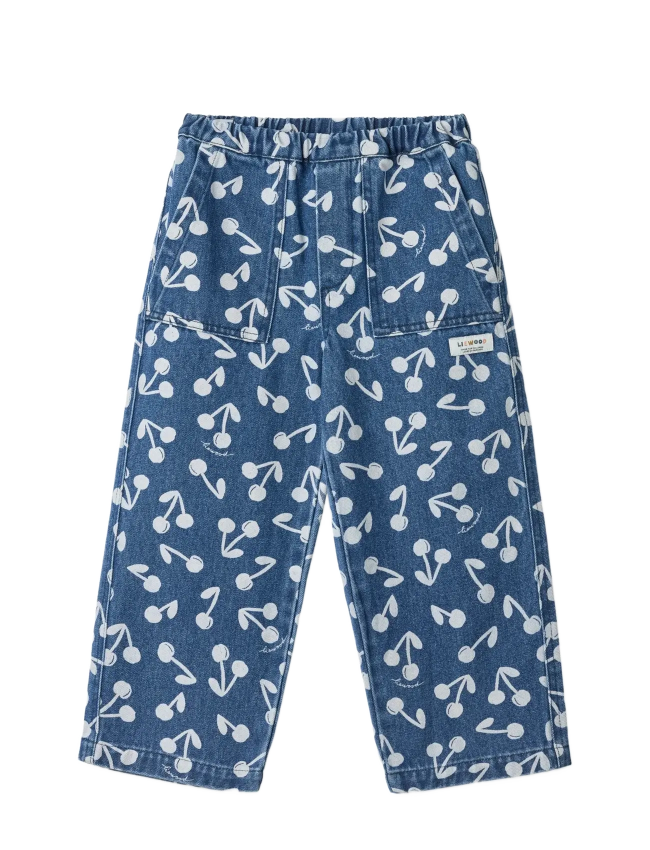 Liewood Cesar Printed Denim Pants - Angebote - CHERRY BLOSSOM / MEDIUM BLUE DENIM / blue