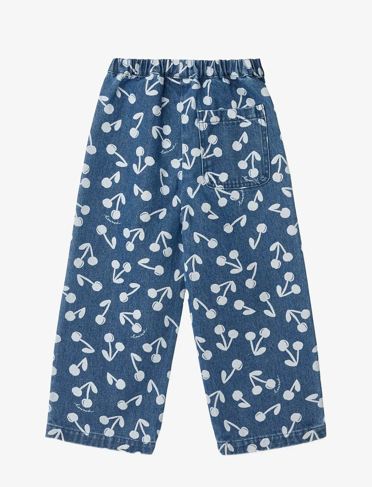 Liewood - Cesar Printed Denim Pants - cherry blossom / medium blue denim - 1