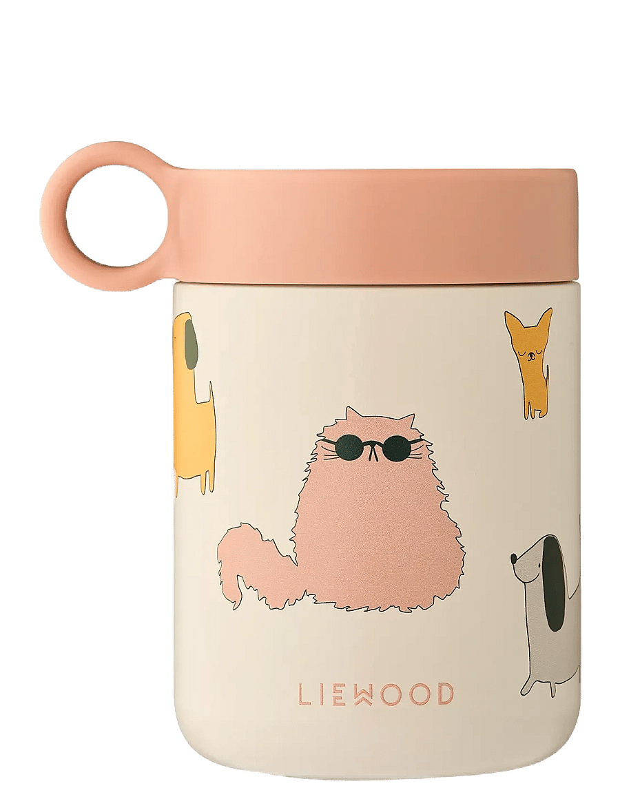 Liewood - Kiani Printed Food Jar - matlådor - cats and dogs / sandy - 0