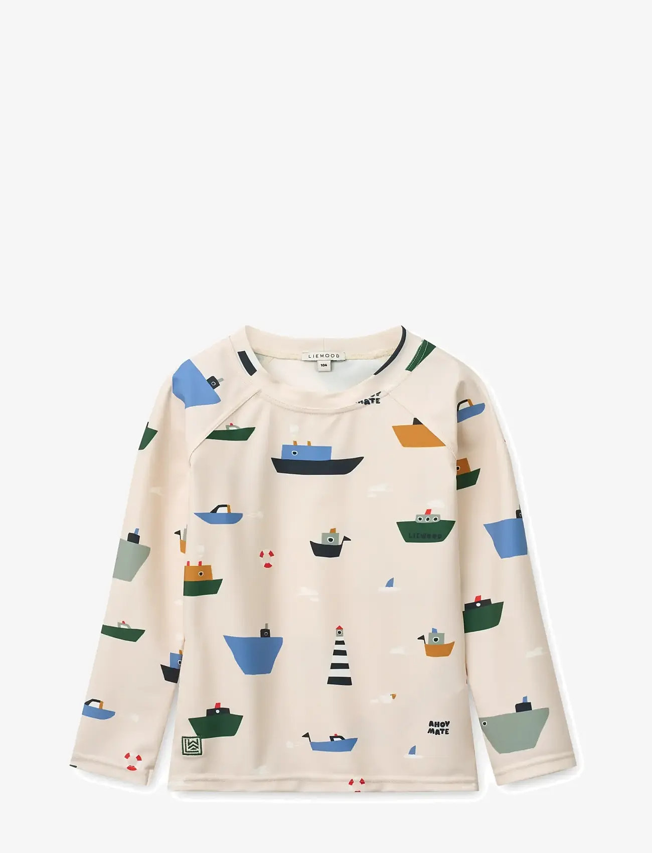 Liewood - Noah Printed Longsleeve Swim Tee - badeoverdele - sailing / sandy - 0