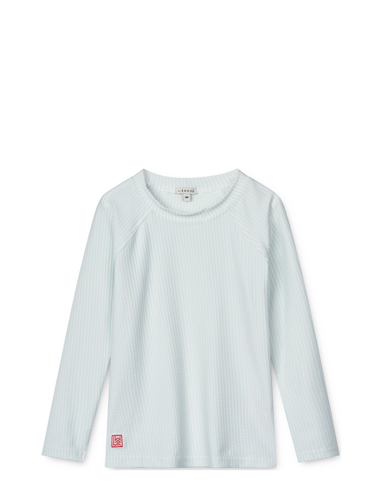 Liewood - Noah Seersucker Longsleeve Swim Tee - badtoppar - y/d stripe pure sky / creme de la creme - 0