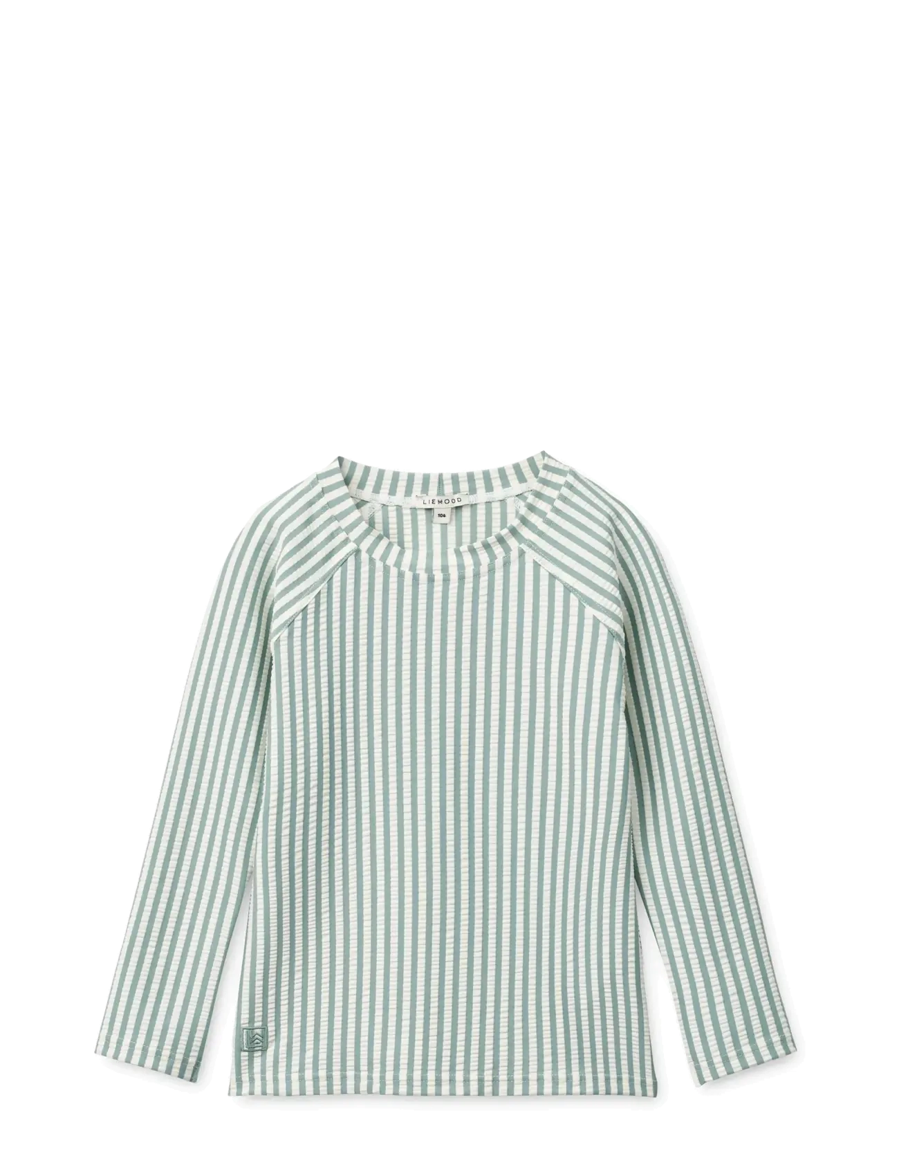 Liewood Noah Seersucker Longsleeve Swim Tee - Odzież - PEPPERMINT / SANDY / green