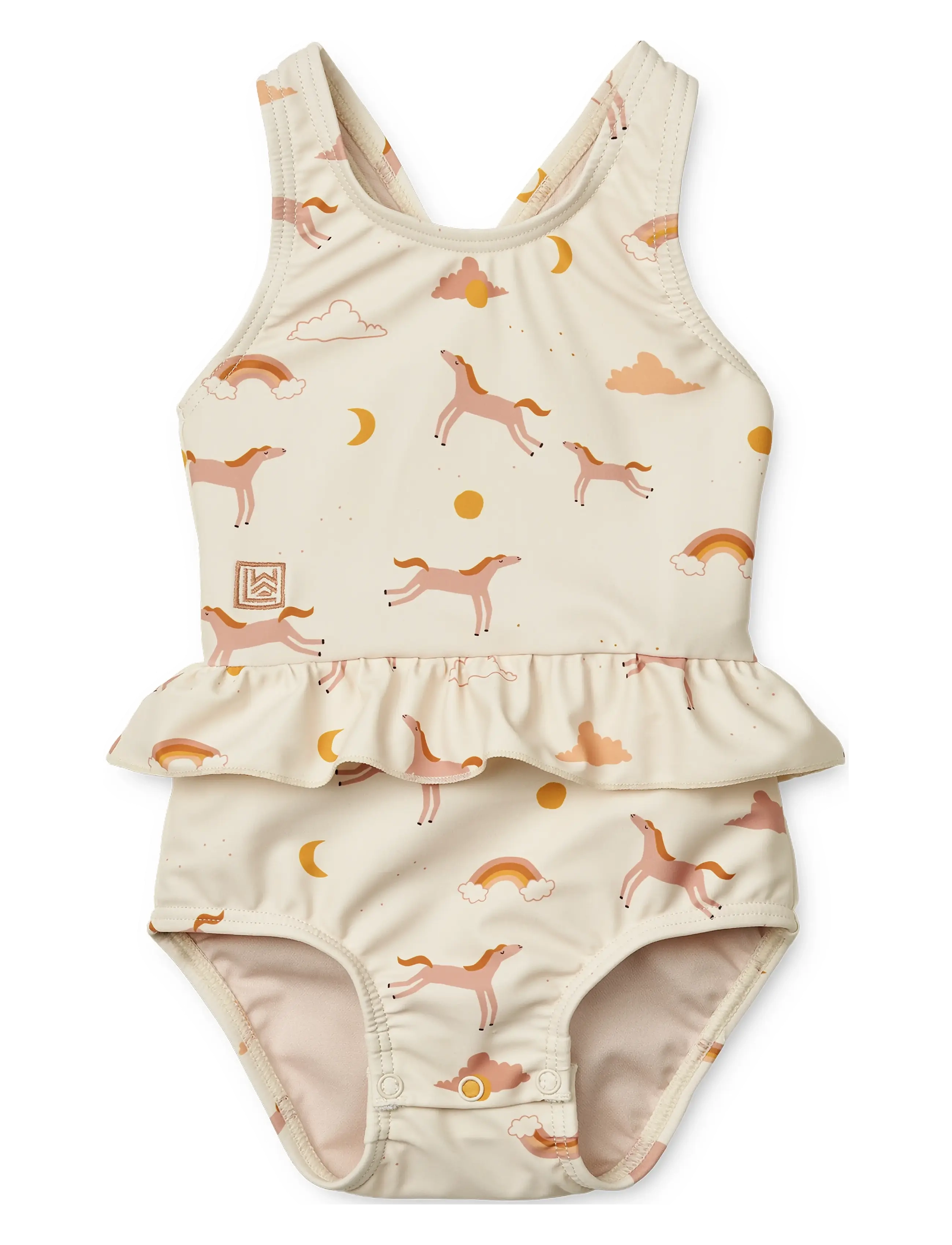 Liewood Amina Baby Printed Swimsuit, 56, Beige, Badetøj > Badedragter, Børn