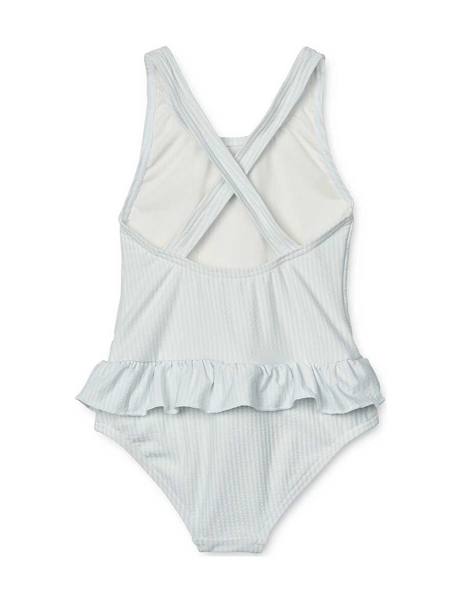 Liewood - Amara Stripe Swimsuit - badeanzüge - y/d stripe pure sky / creme de la creme - 1