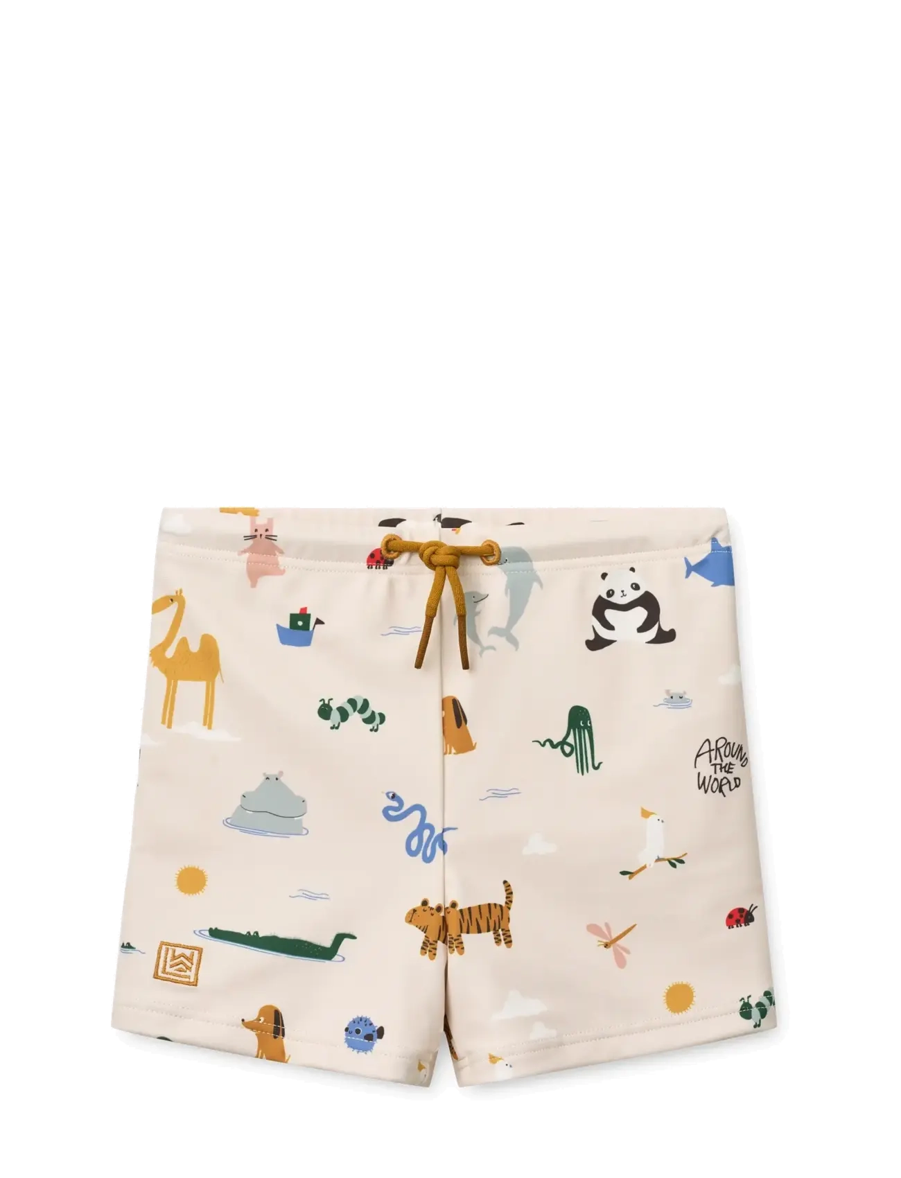 Liewood Otto Printed Swim Pants, Børn, Printede Badeshorts, Cream, Str: 92