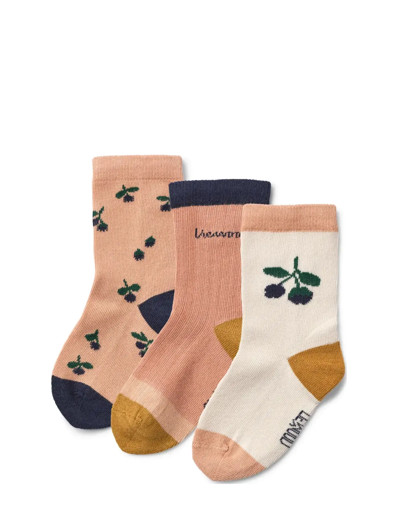 Liewood - Silas Socks 3-Pack - socks - berry / pale tuscany - 0