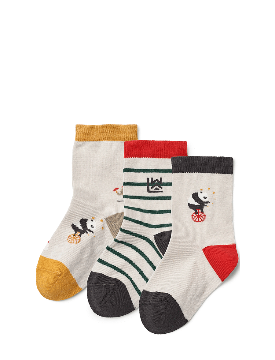 Liewood - Silas Socks 3-Pack - kojinės - circus / sandy mix - 0