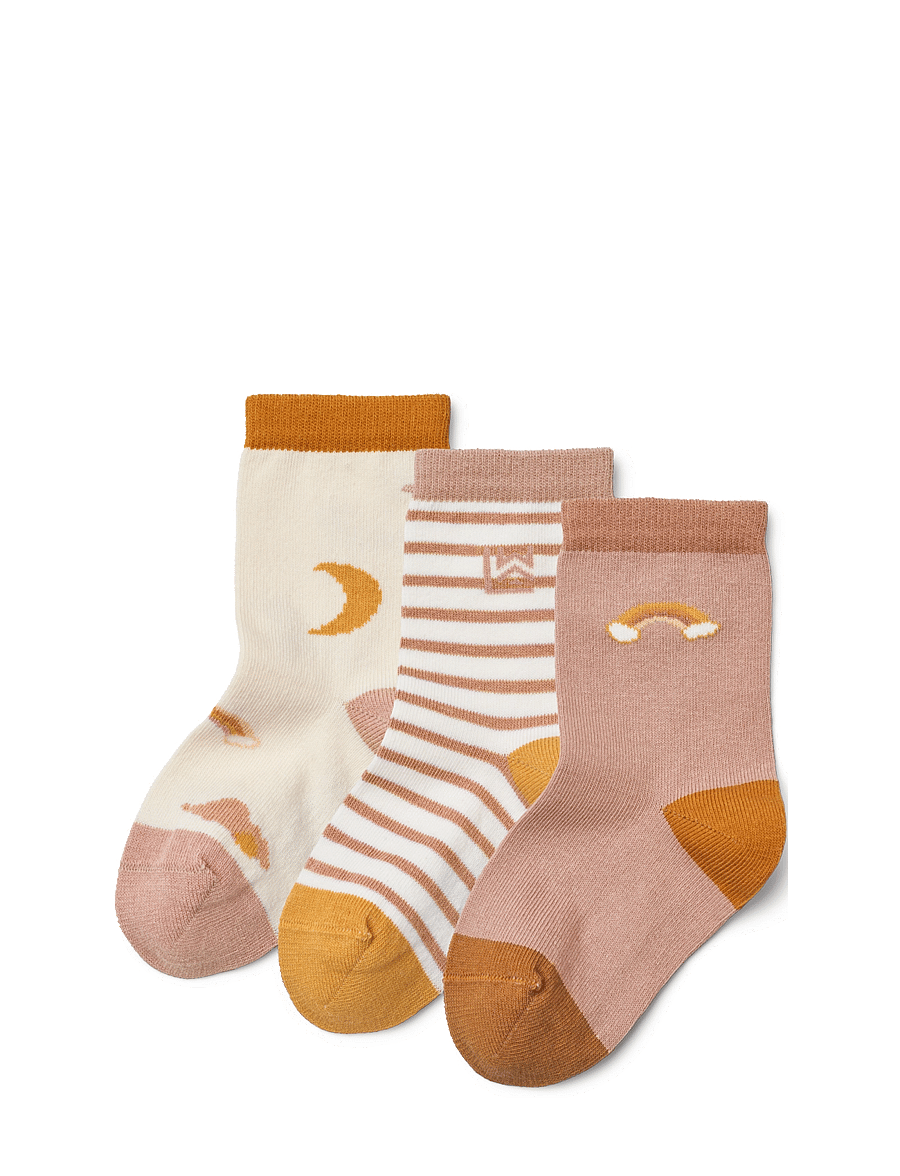 Liewood - Silas Socks 3-Pack - strømper - dream / ecru mix - 0
