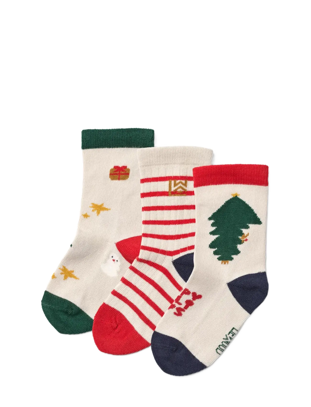 Liewood Silas Socks 3-Pack - Riided - HOLIDAY / SANDY / undefined