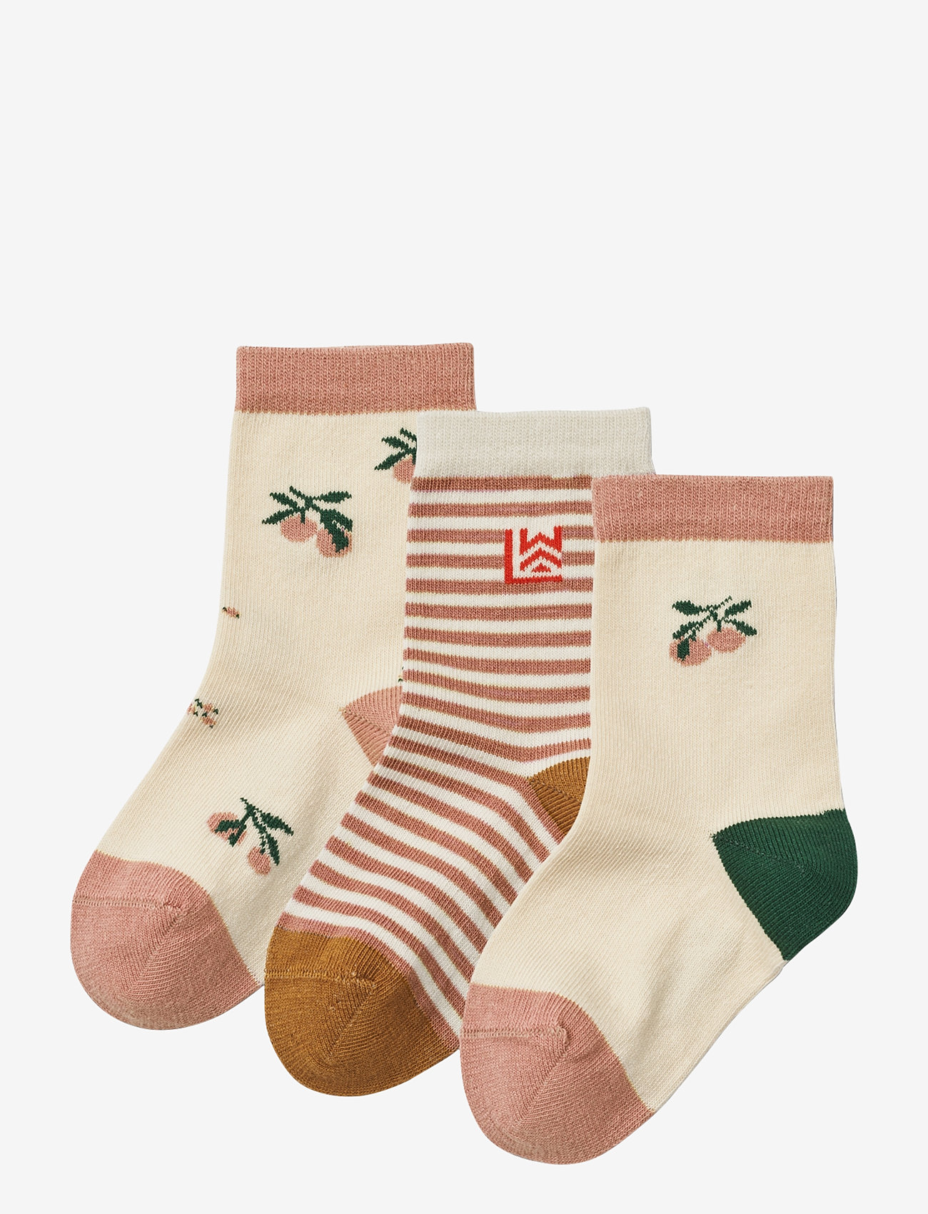 Liewood - Silas Socks 3-Pack - efterårstøj - peach sea shell mix - 0