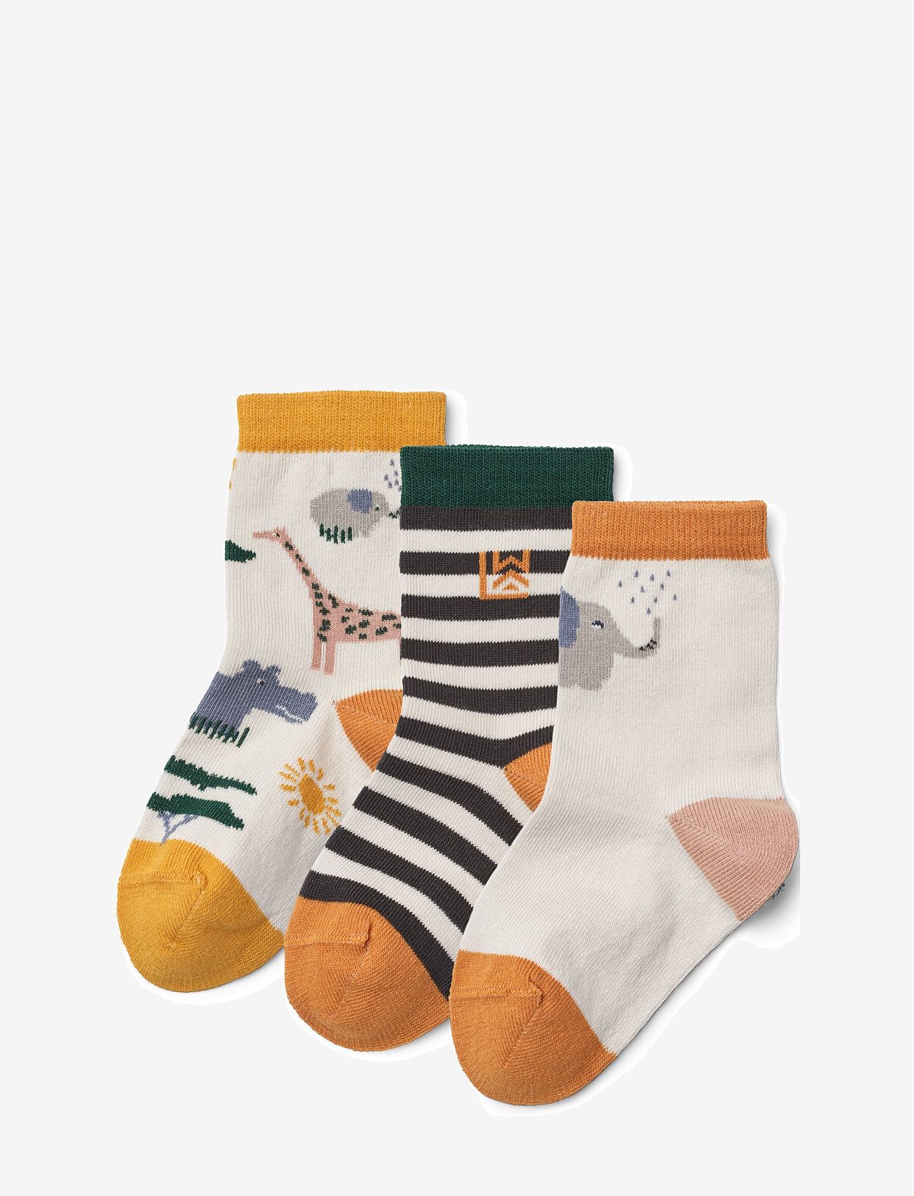 Liewood - Silas Socks 3-Pack - höstkläder - safari / sandy mix - 0