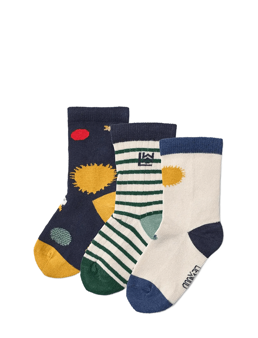Liewood - Silas Socks 3-Pack - strømper - universe / classic navy - 0