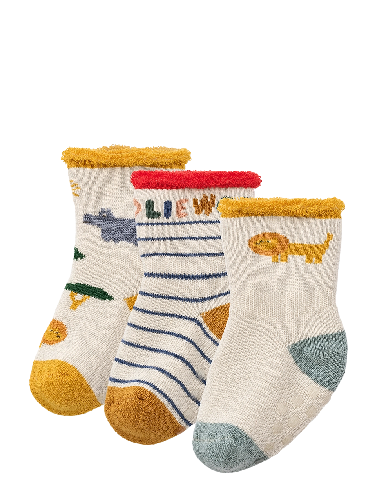 Liewood Eloy Baby Socks 3-Pack - Strømper & Strømpebukser - SAFARI / SANDY MIX / cream