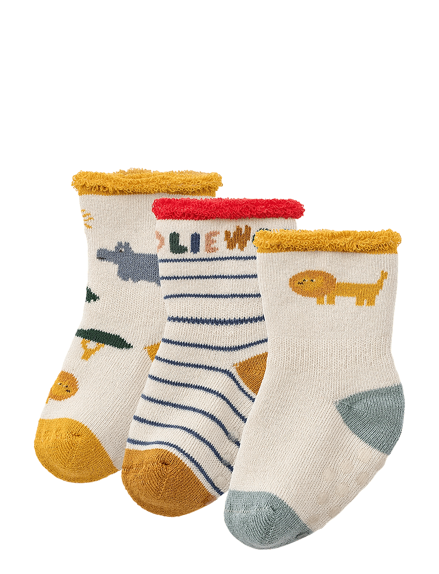 Liewood - Eloy Baby Socks 3-Pack - sokid - safari / sandy mix - 0