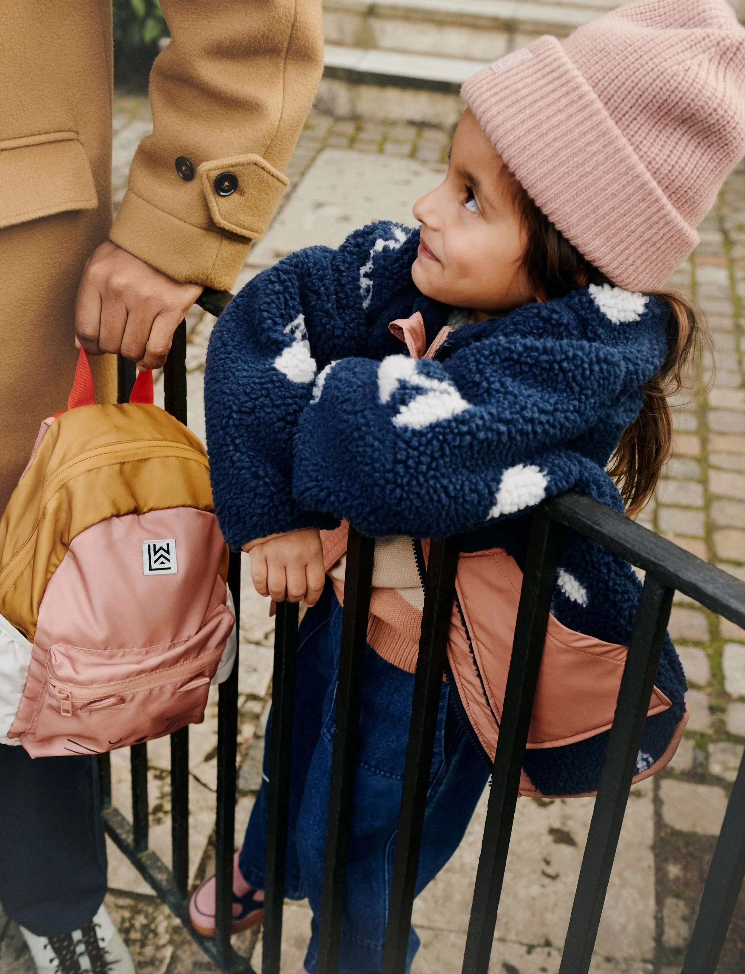 Liewood Noam Pile Jacket - Overtøj - CHERRY BLOSSOM / CLASSIC NAVY / navy