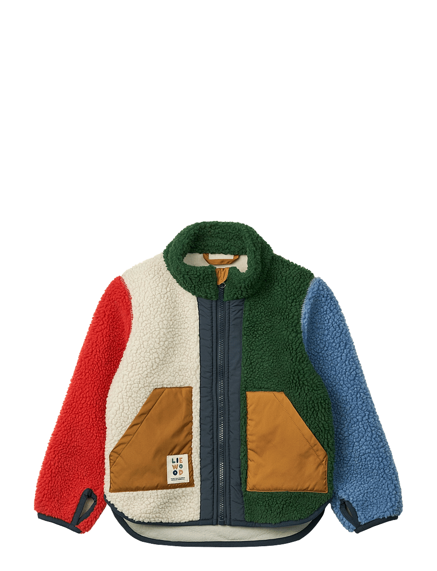 Liewood - Noam Pile Jacket - fleecejackor - garden green multi mix - 0