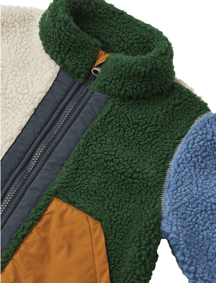 Liewood - Noam Pile Jacket - fleecejackor - garden green multi mix - 2