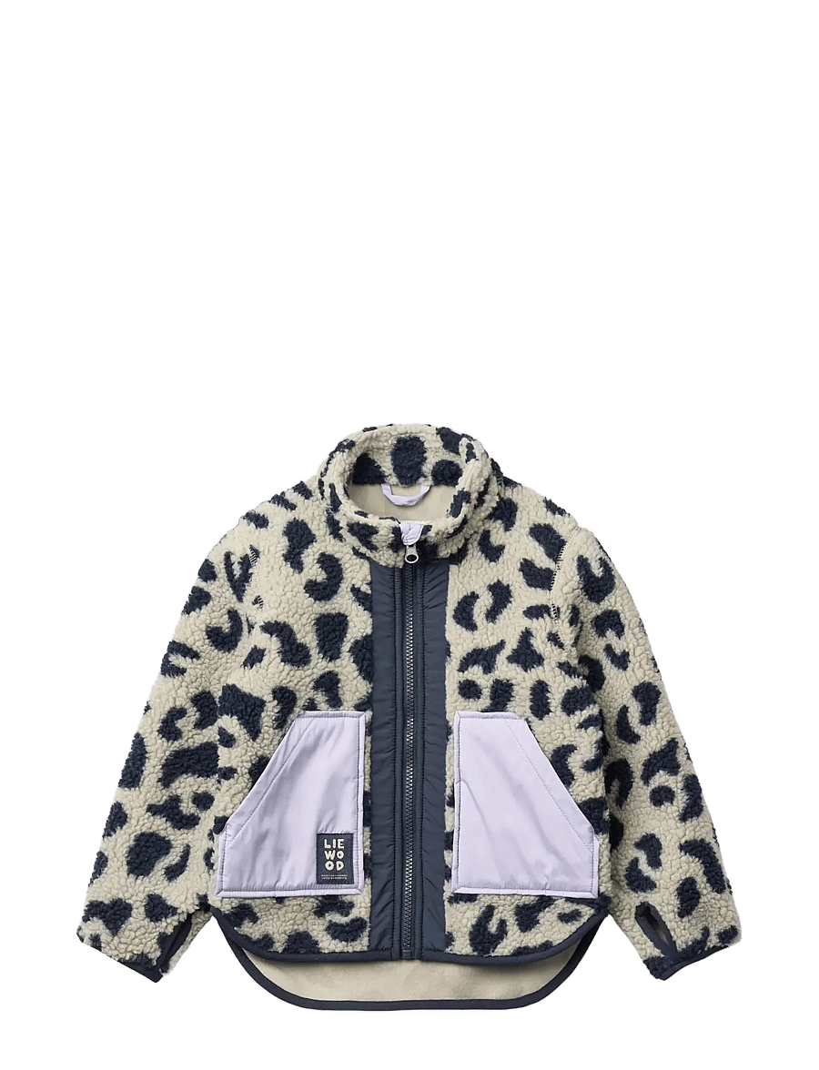Liewood - Noam Pile Jacket - fleecejakker - mega leo / mist mix - 0