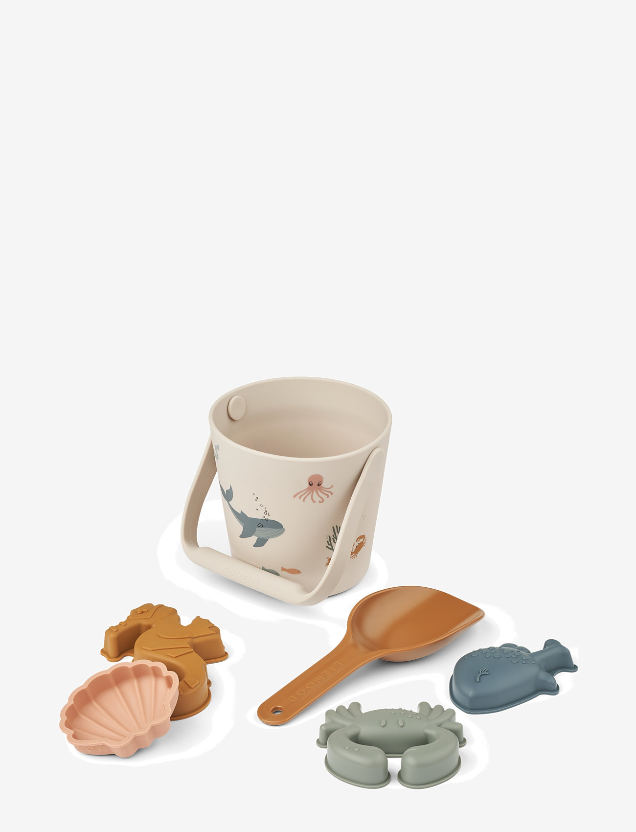Liewood - Gilma Sea Creature Beach Set - liivakasti mänguasjad - sea creature / sandy - 1