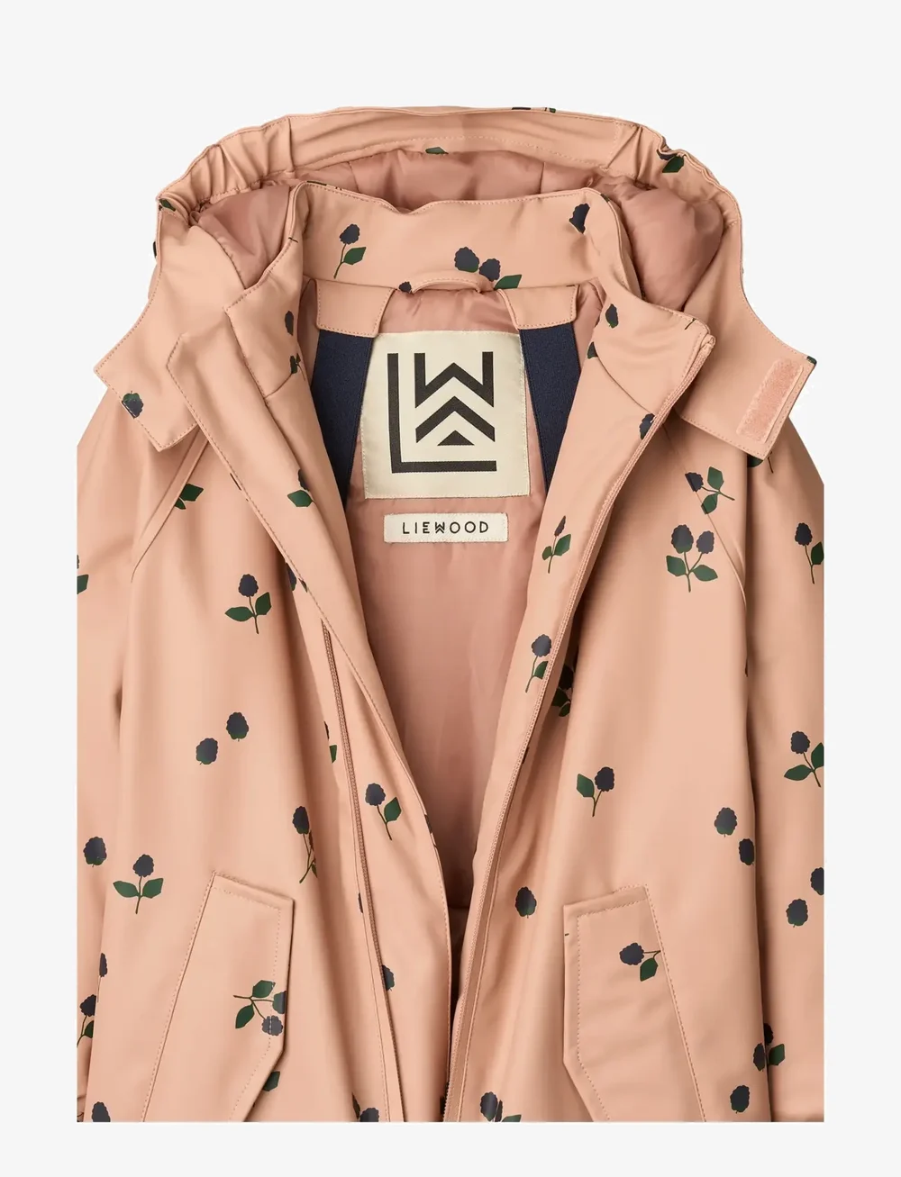 Liewood - Maddy PU Rainsuit - regndragter - berry / pale tuscany / embroidery - 2