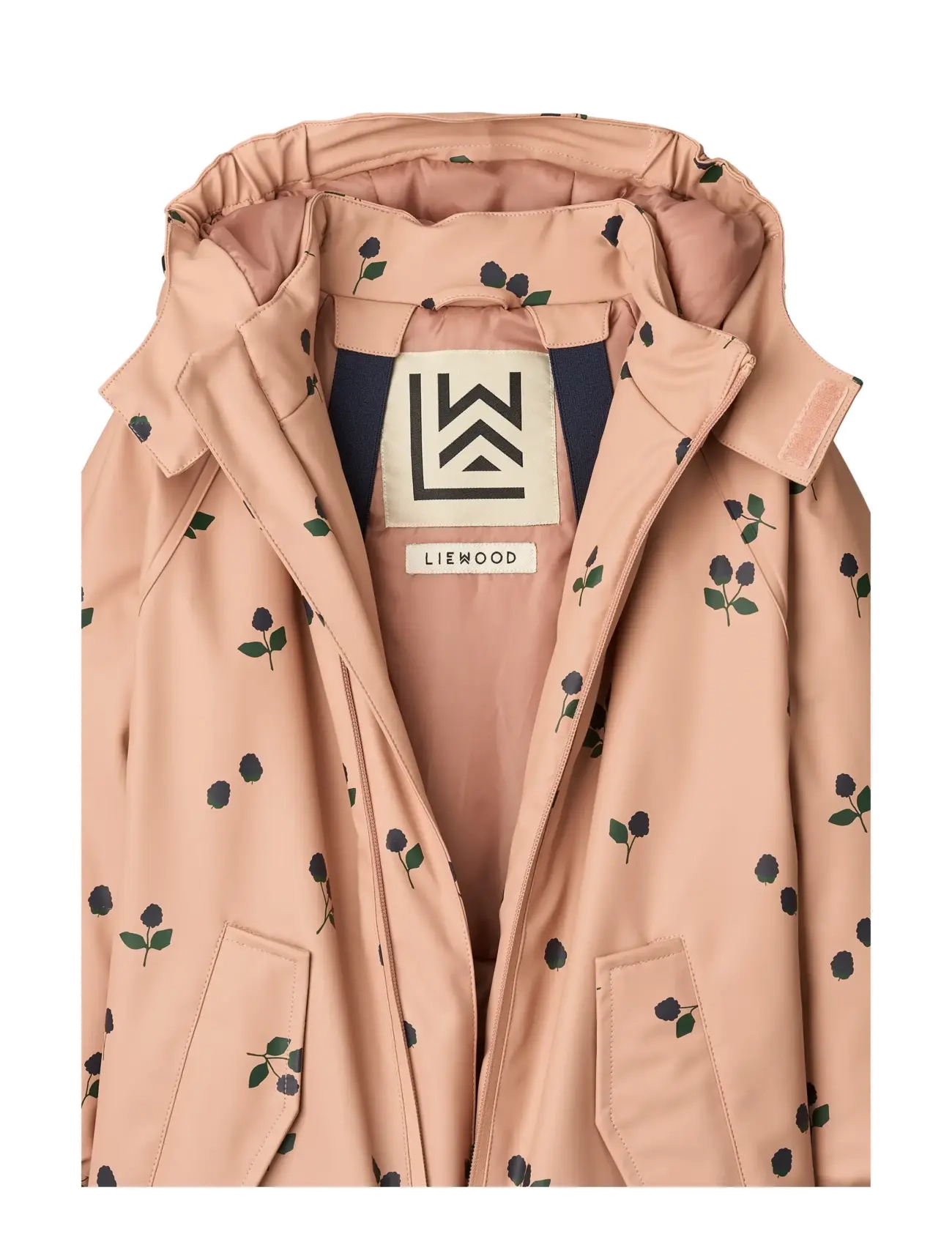 Liewood - Maddy PU Rainsuit - regndragter - berry / pale tuscany / embroidery - 2