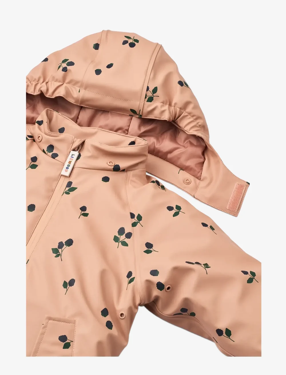 Liewood - Maddy PU Rainsuit - regndragter - berry / pale tuscany / embroidery - 3