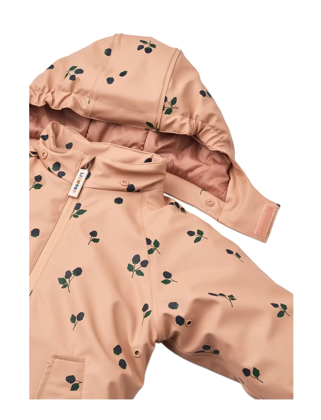 Liewood - Maddy PU Rainsuit - regndragter - berry / pale tuscany / embroidery - 3