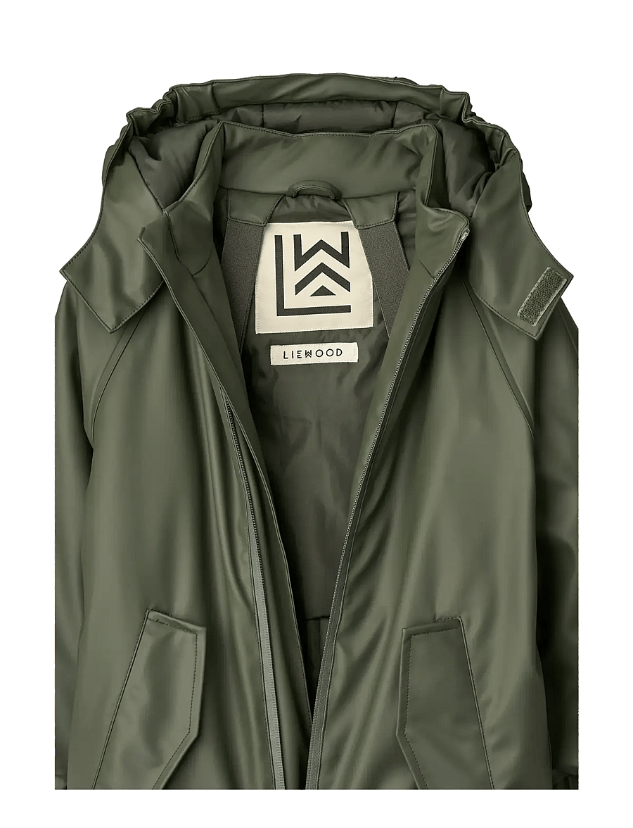 Liewood - Maddy PU Rainsuit - lietus valkā kombinezoni - hunter green - 2