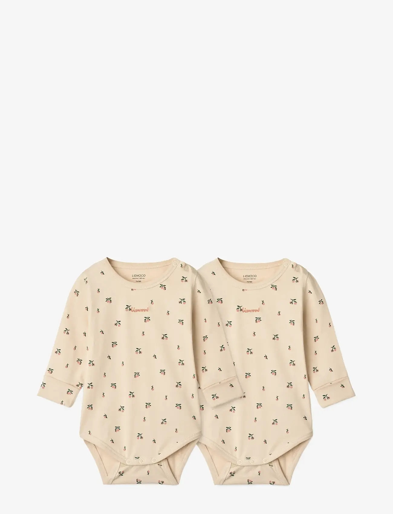 Liewood - Yanni Grow Printed LS Bodystocking 2-Pack - long-sleeved - peach mini / sea shell - 0