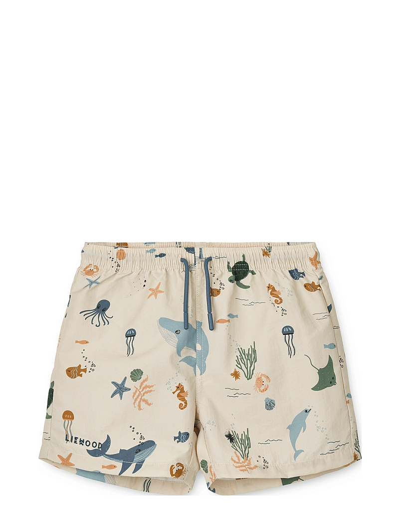 Liewood - Aiden Printed Board Shorts - swimshorts - sea creature / sandy - 0