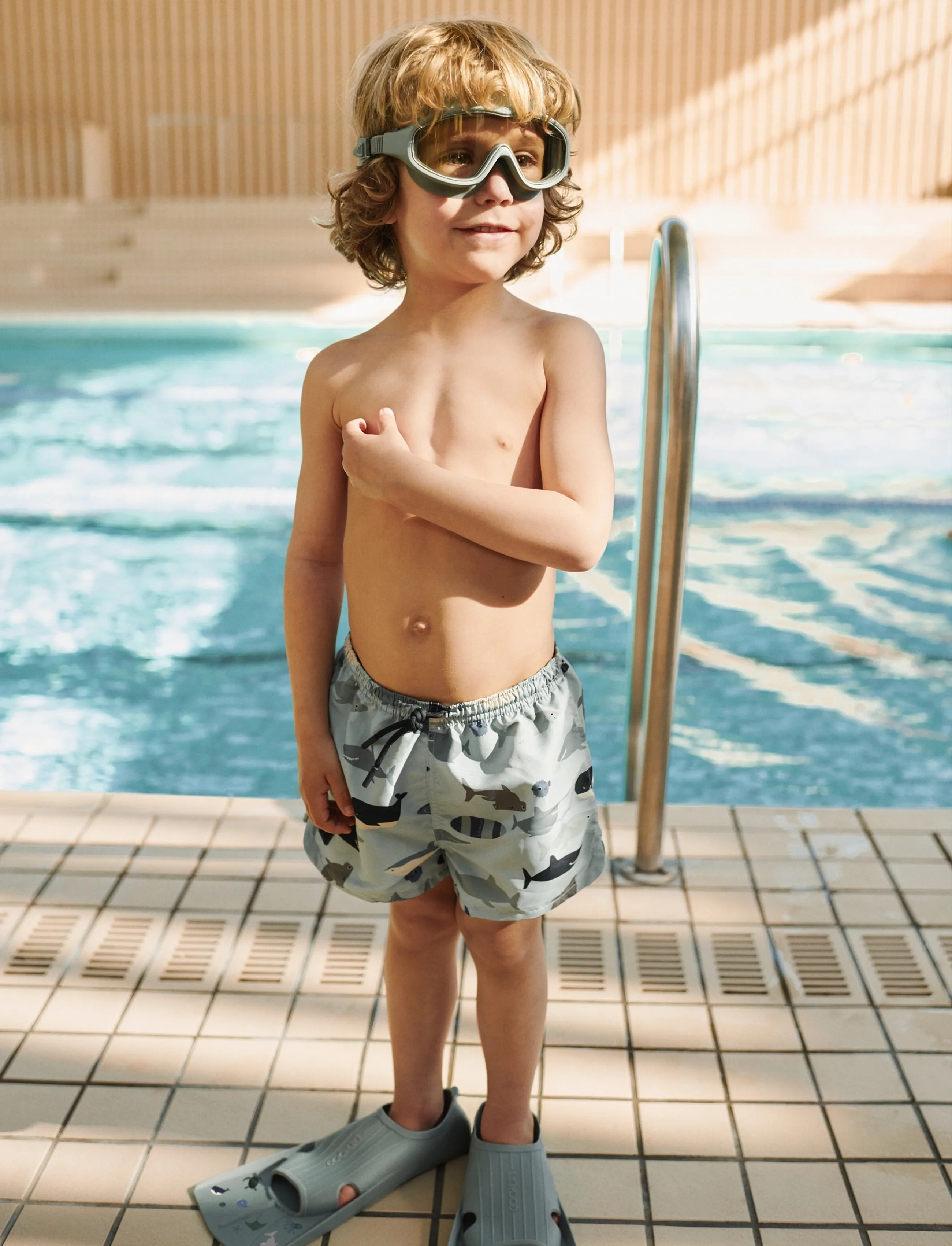 Liewood Aiden Printed Board Shorts, 86, Bademode, Blau - Swimshorts, Kinder