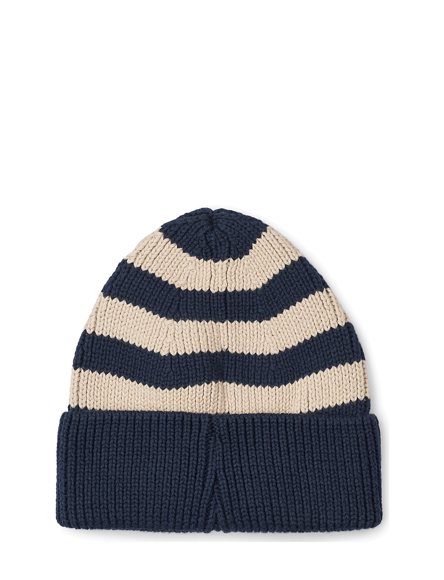 Liewood - Ezra Beanie - beanies - classic navy / sandy stripe - 1