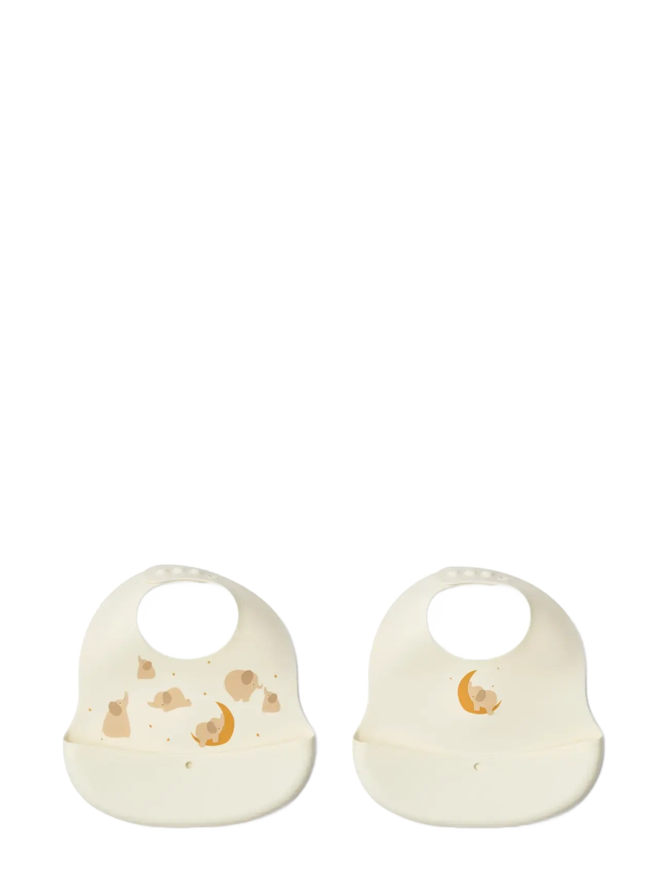 Liewood Ember Printed Bib 2-Pack, One Size, Cream, Hagesmække > Hagesmække Uden Ærmer, Børn