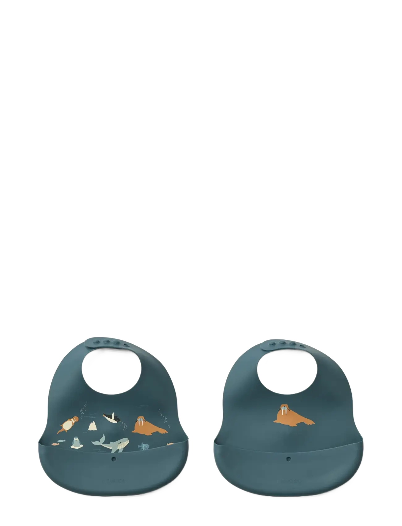 Liewood Ember Printed Bib 2-Pack, One Size, Navy, Hagesmække > Hagesmække Uden Ærmer, Børn