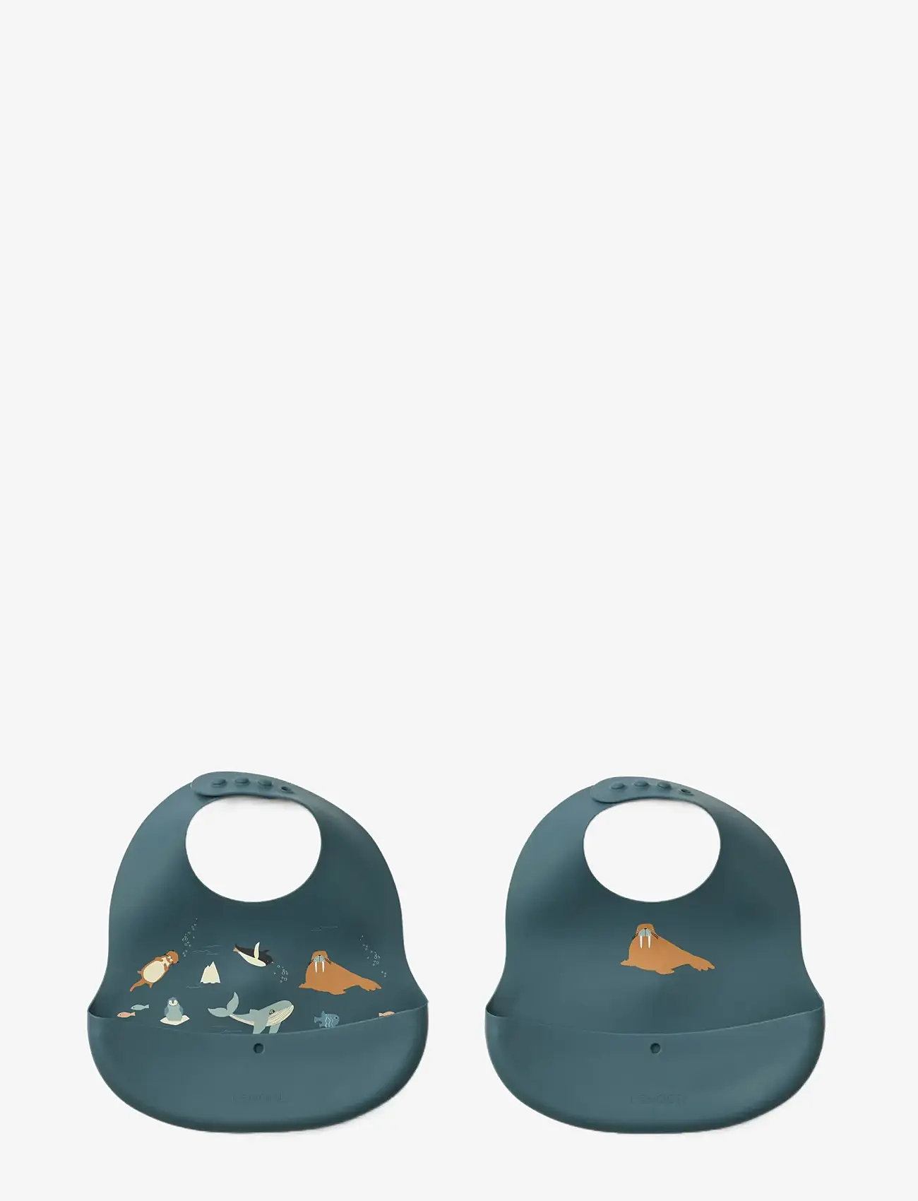 Liewood - Ember Printed Bib 2-pack - sleeveless bibs - arctic sea /  ocean view - 0
