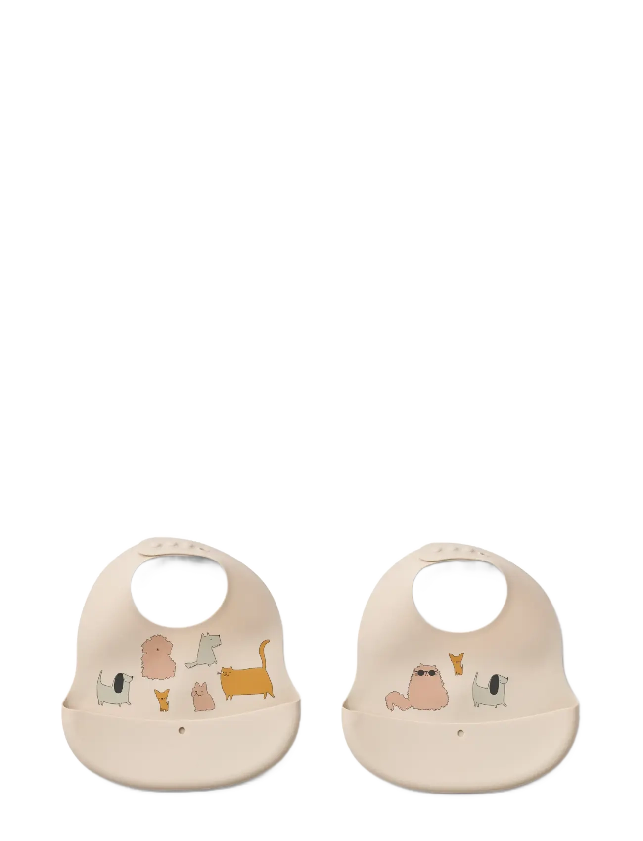 Liewood Ember Printed Bib 2-Pack, One Size, Beige, Hagesmække > Hagesmække Uden Ærmer, Børn