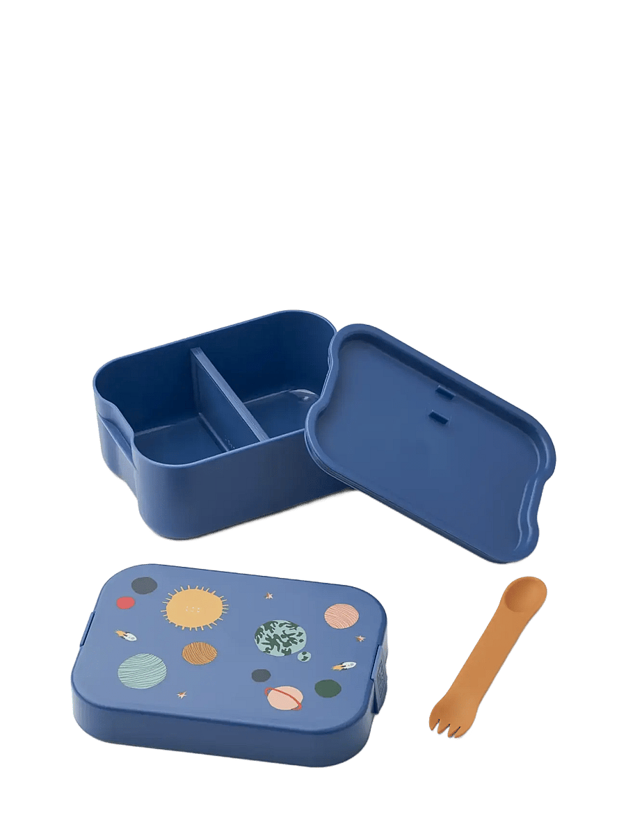 Liewood - Chelsey Printed Lunchbox Set - juomapullot - universe / classic navy - 1