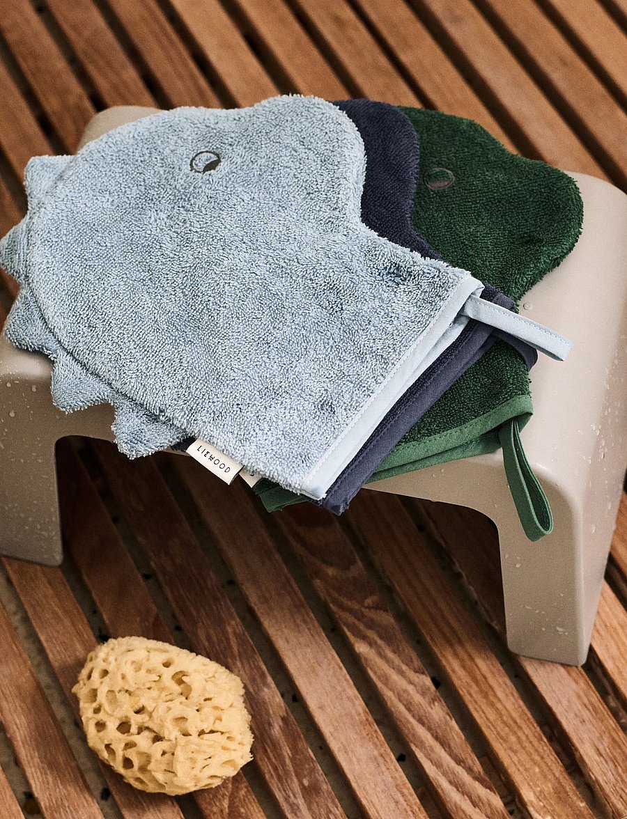 Liewood - Sylvester Washcloth 3-pack - beach blue mix - 0