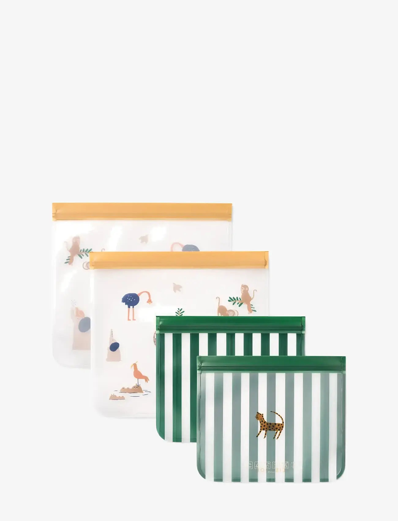 Liewood - Rebus Reusable Food Bags 4-Pack - fødevareposer - all together / sandy - 0