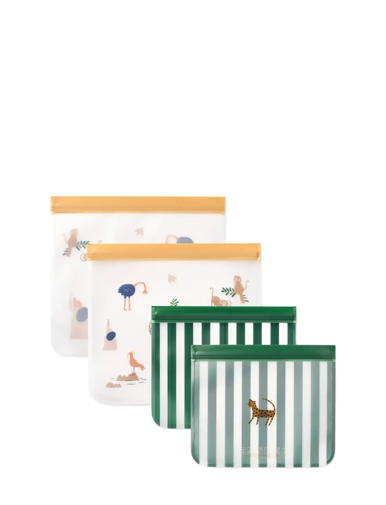 Liewood Rebus Reusable Food Bags 4-Pack - Liewood - ALL TOGETHER / SANDY / green